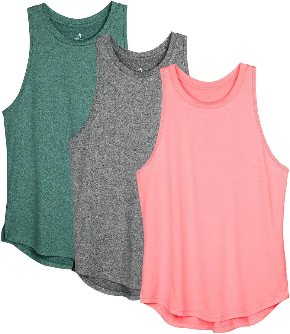 icyzone Women's Racerback Workout Tank Tops - Athletic Yoga Tops, Running Exercise Gym Shirts (Pack of 3)