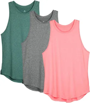 icyzone Women's Racerback Workout Tank Tops - Athletic Yoga Tops, Running Exercise Gym Shirts (Pack of 3)