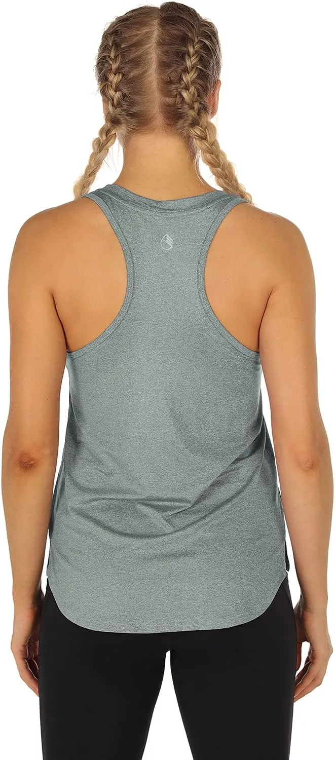 icyzone Women's Racerback Workout Tank Tops - Athletic Yoga Tops, Running Exercise Gym Shirts (Pack of 3)