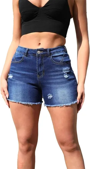 Jorts Women High Waisted Cut Off Ripped Jean Shorts Women Beach Sexy Lounge Denim Shorts Trendy Frayed Hem Jeans