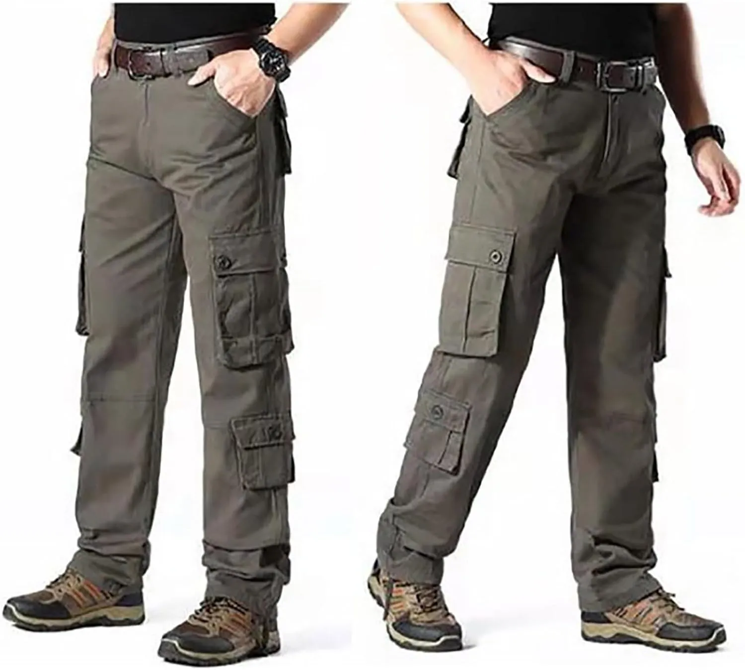 Knit Casual Pants for Men Men's Solid Color and Windproof and Rainproof Pants Winter Warm Training Active Track