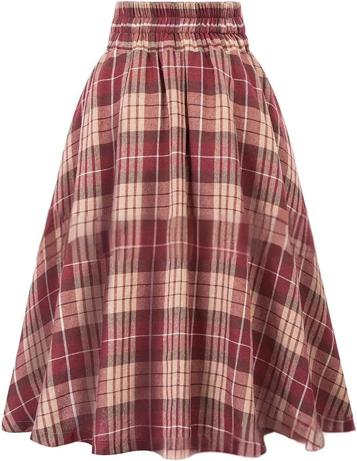 KUIOLYPOER Women Vintage Skirt High Waist Pleated Skirt Women's Ankle Length High Waist A-Line Flowy Long Maxi Skirt