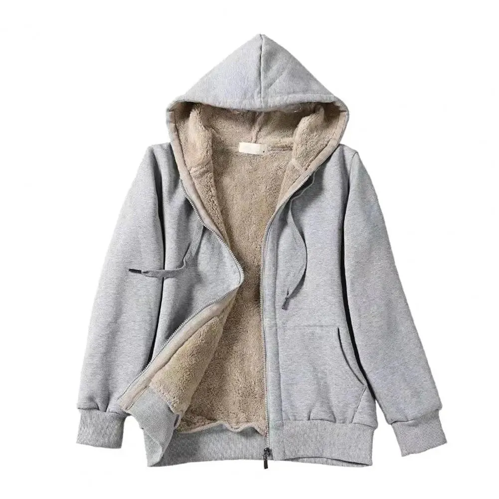 Lady Glams Fleeced Lined Solid Color Hoodie