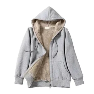 Lady Glams Fleeced Lined Solid Color Hoodie