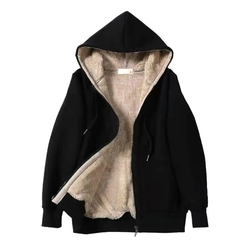 Lady Glams Fleeced Lined Solid Color Hoodie