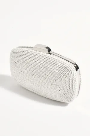 Leela Rope Detail Structured Clutch White