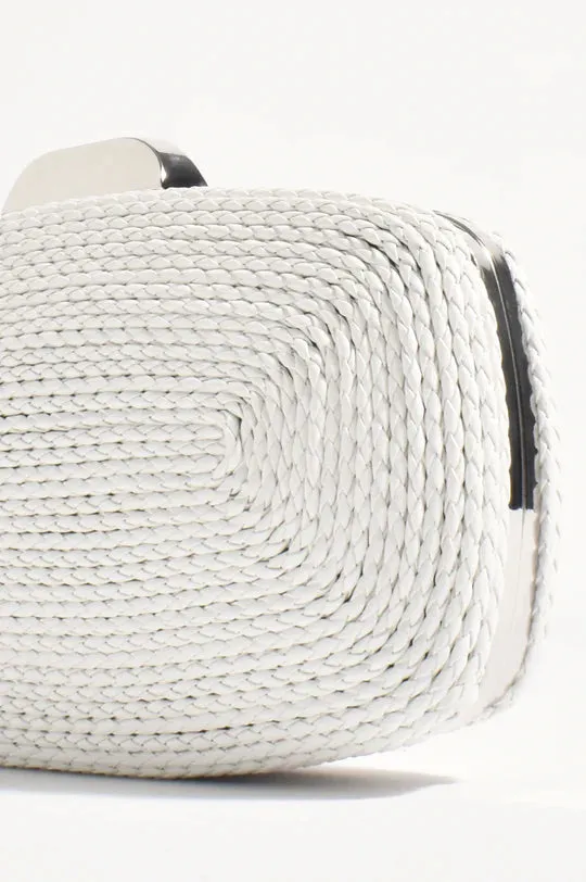Leela Rope Detail Structured Clutch White