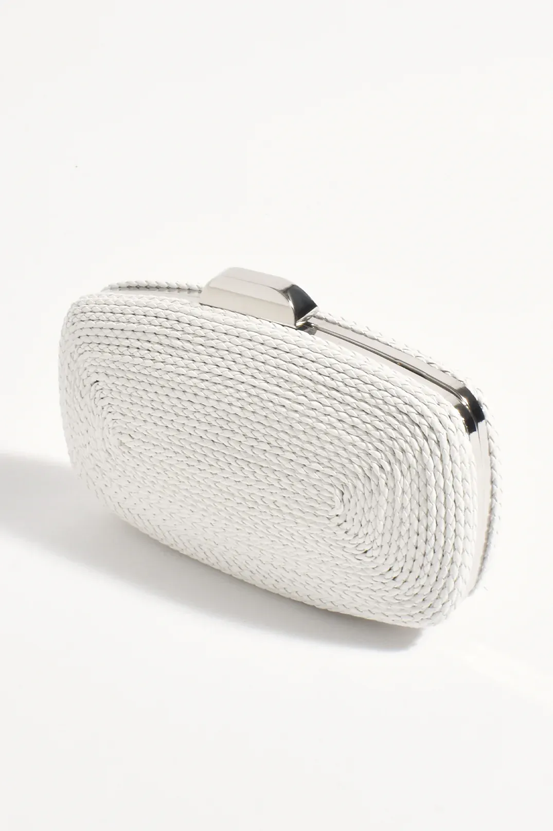 Leela Rope Detail Structured Clutch White