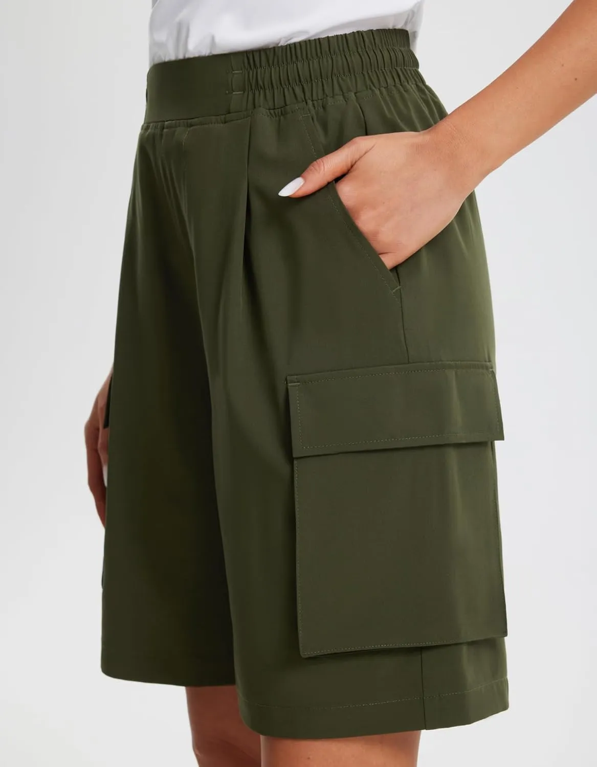 Libin Women's Hiking Cargo Shorts Wide Leg Bermuda Shorts Knee Length Lightweight Quick Dry Casual Short for Summer Travel