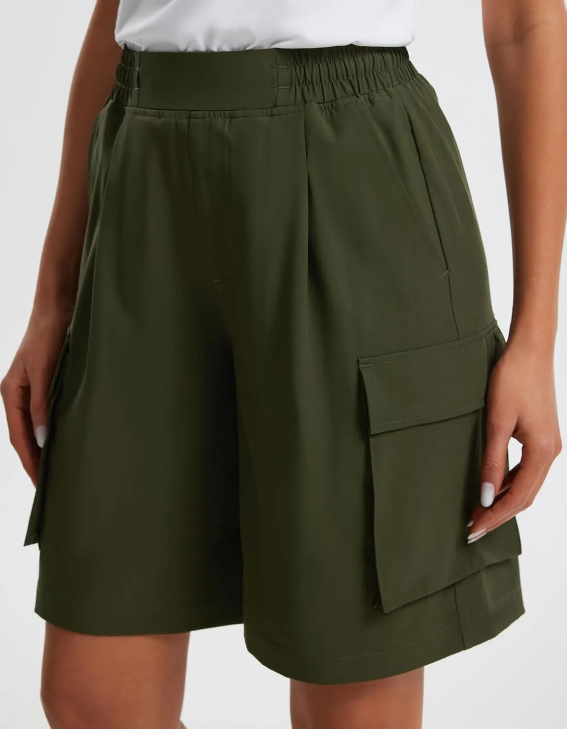Libin Women's Hiking Cargo Shorts Wide Leg Bermuda Shorts Knee Length Lightweight Quick Dry Casual Short for Summer Travel