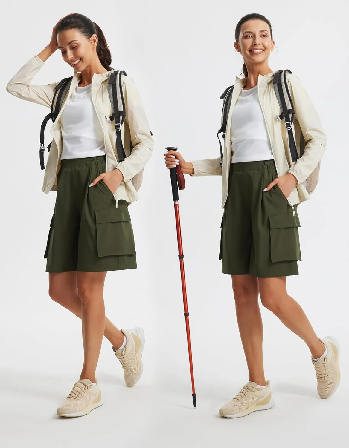 Libin Women's Hiking Cargo Shorts Wide Leg Bermuda Shorts Knee Length Lightweight Quick Dry Casual Short for Summer Travel