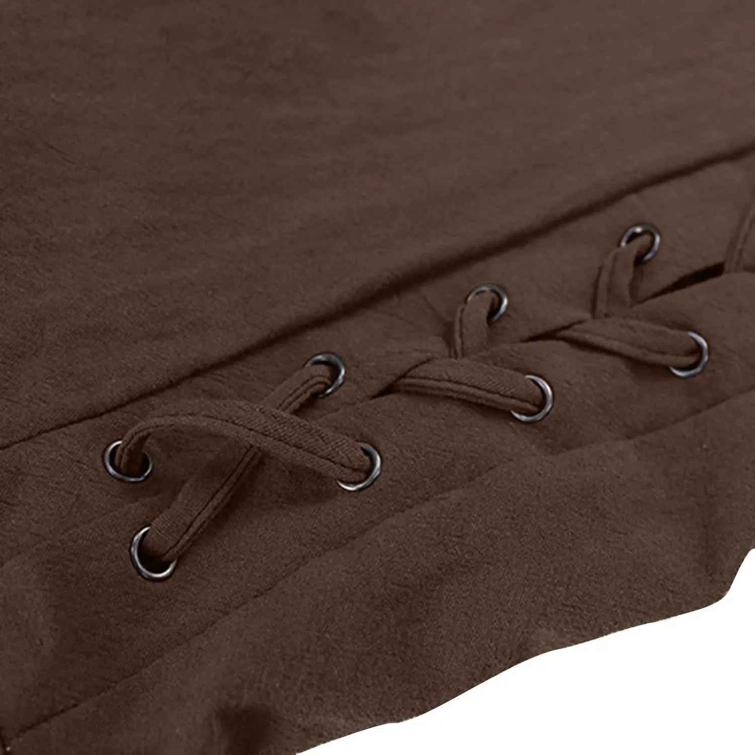 Linen Pants Men 2023 Fashion Lace-Up Elasticated Beam Feed Medieval Crop Leggings Casual Solid Loose Trousers