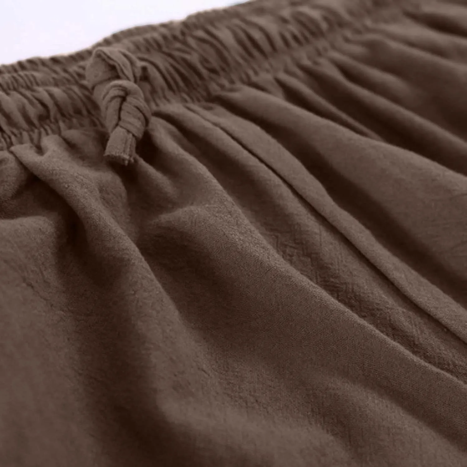 Linen Pants Men 2023 Fashion Lace-Up Elasticated Beam Feed Medieval Crop Leggings Casual Solid Loose Trousers