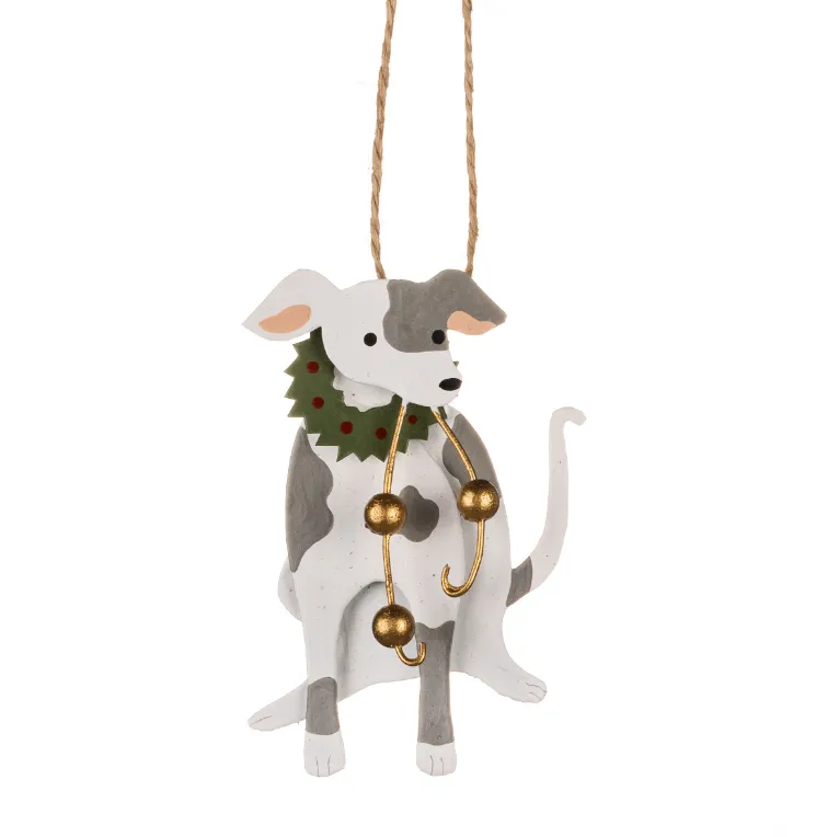 Little Dog with Wreath