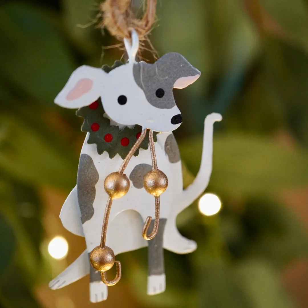 Little Dog with Wreath