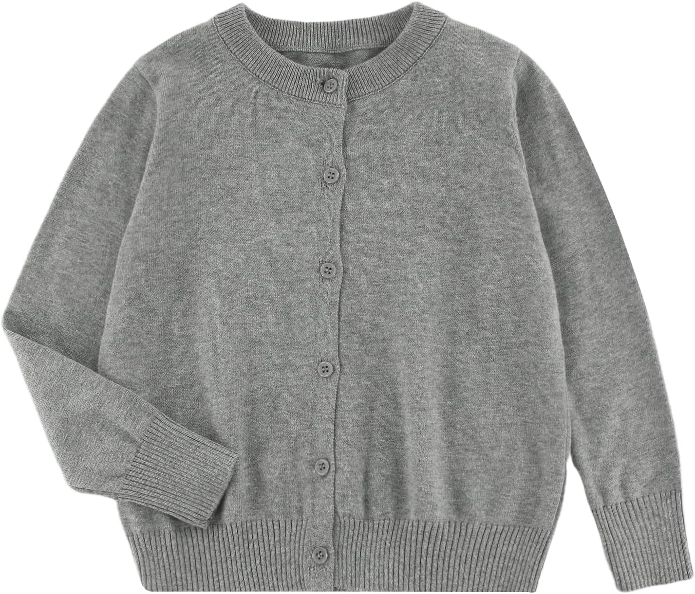 Little Kid Girls Cardigan Sweaters School Uniforms Cotton Crew Neck Knit Sweater Toddler 4Years -14 Years