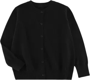 Little Kid Girls Cardigan Sweaters School Uniforms Cotton Crew Neck Knit Sweater Toddler 4Years -14 Years