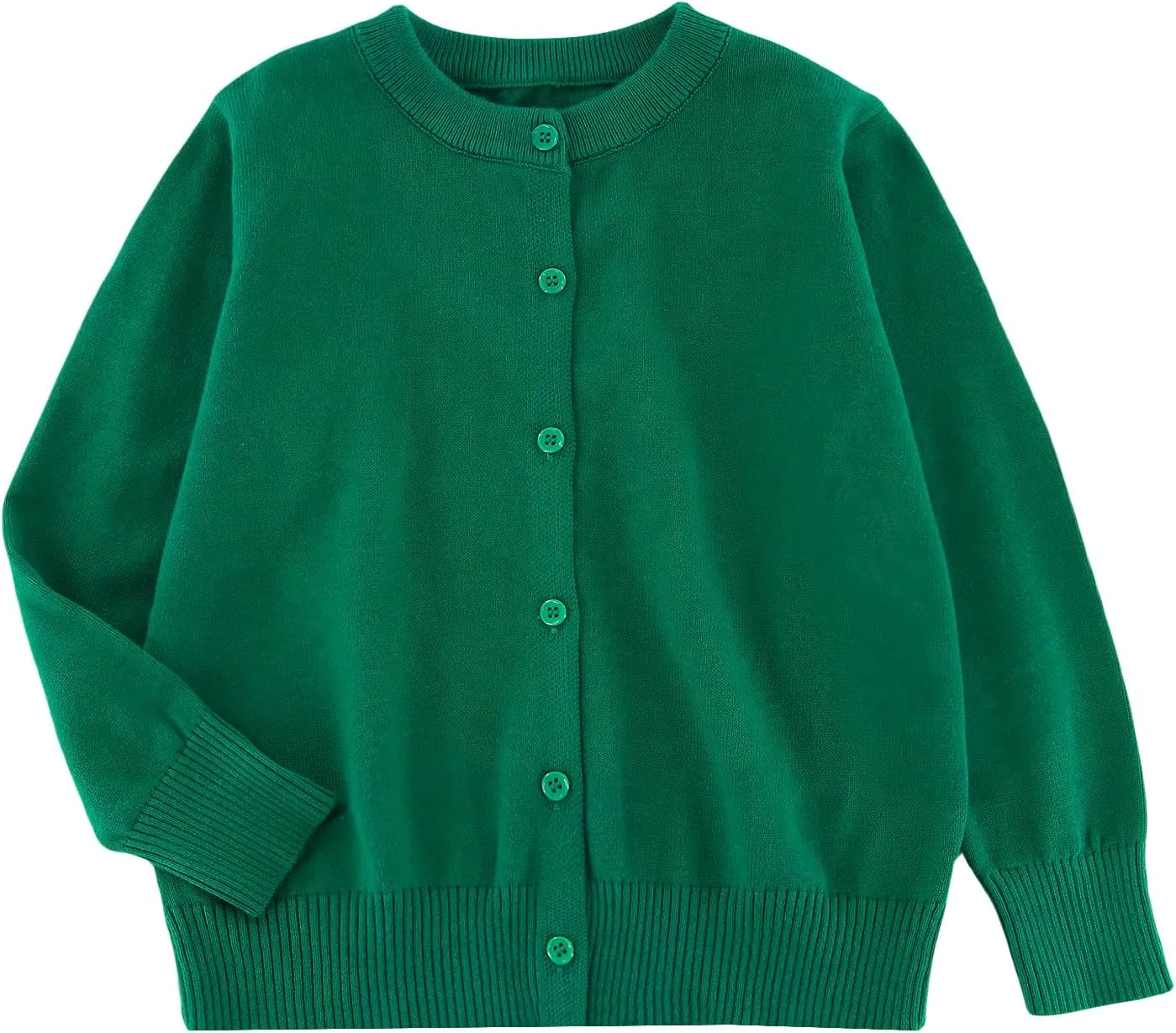 Little Kid Girls Cardigan Sweaters School Uniforms Cotton Crew Neck Knit Sweater Toddler 4Years -14 Years