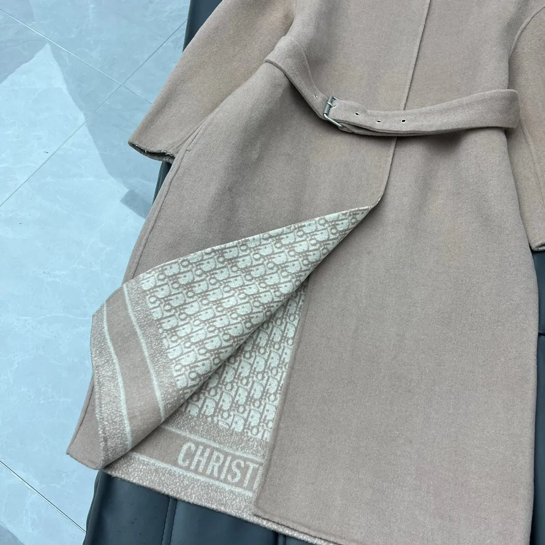 Luxury Christian Dior  Wrap Coat 001