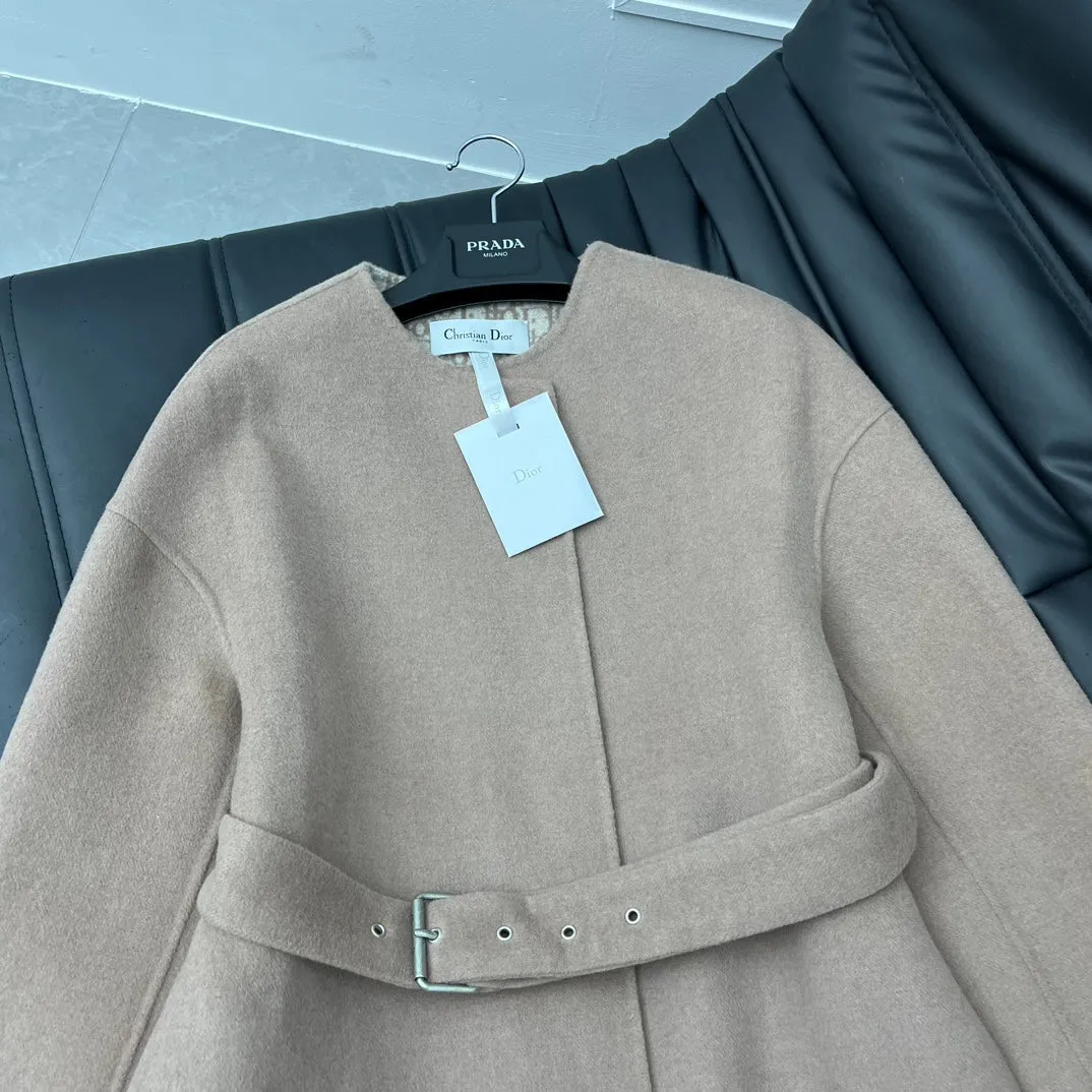 Luxury Christian Dior  Wrap Coat 001