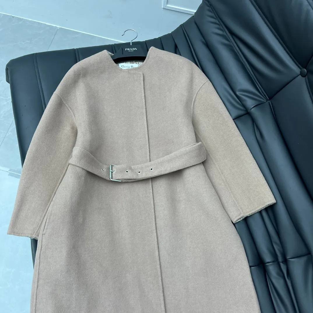 Luxury Christian Dior  Wrap Coat 001
