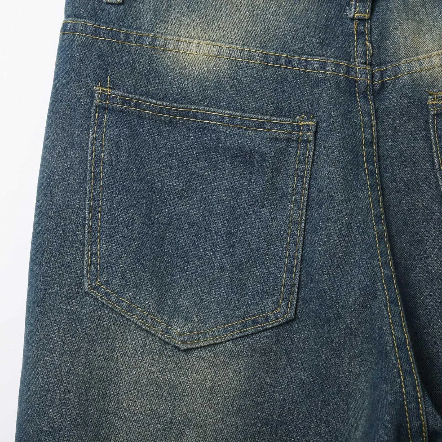Men Baggy Denim Jorts Y2K Grunge Loose Fit Hip Hop Jean Shorts Casual Long Jeans with Pockets Streetwear