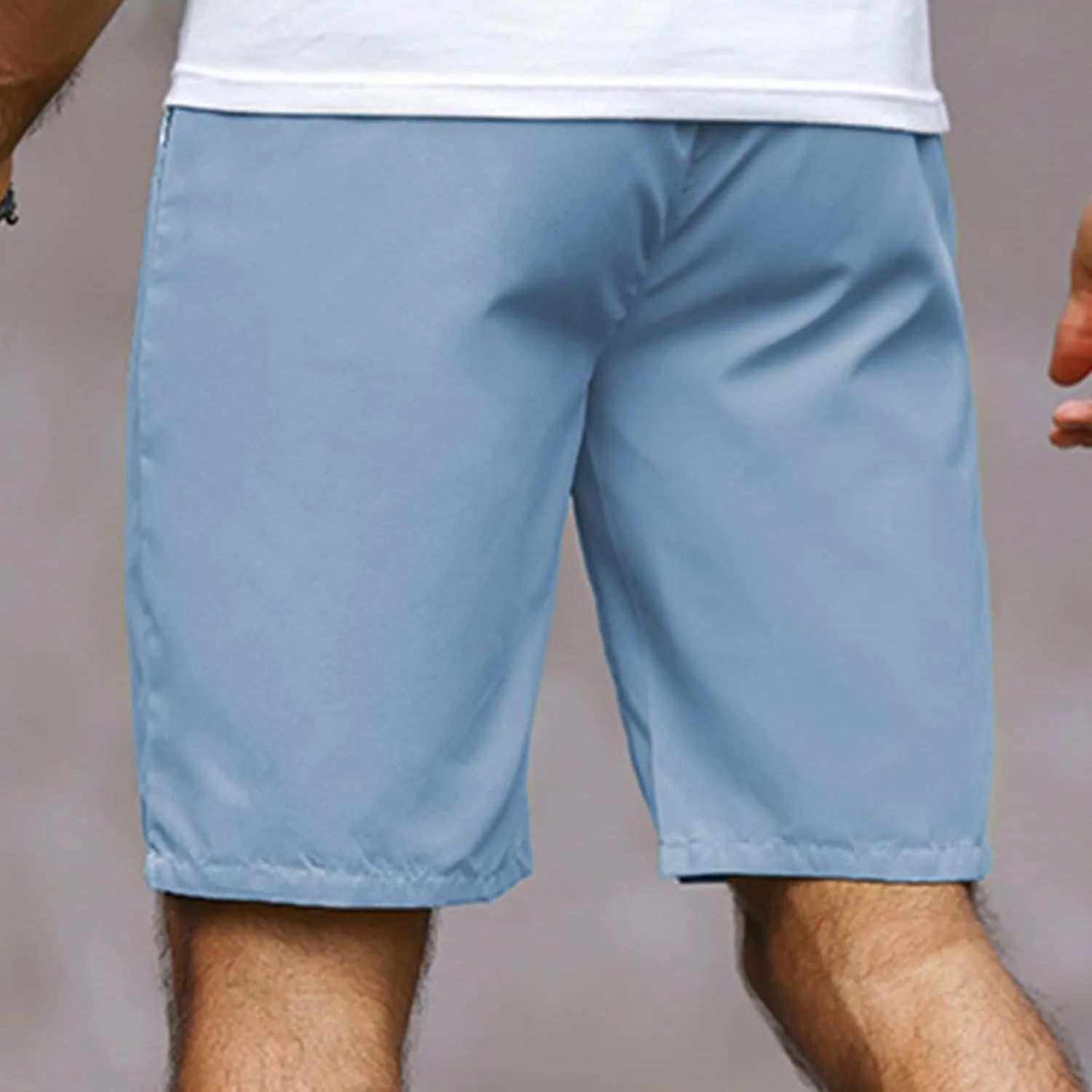 Mens Bermuda Shorts Summer Casual Short Length Trousers Running Shorts Half Pants with Pockets for Gym Sports Work Cycling