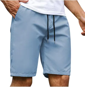 Mens Bermuda Shorts Summer Casual Short Length Trousers Running Shorts Half Pants with Pockets for Gym Sports Work Cycling