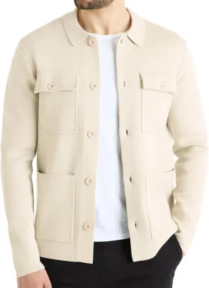 Men's Cardigan Sweater Casual Chunky Knit Multi-Pocket Lapel Collar Button Down Long Sleeve Sweater Fall Winter 2024