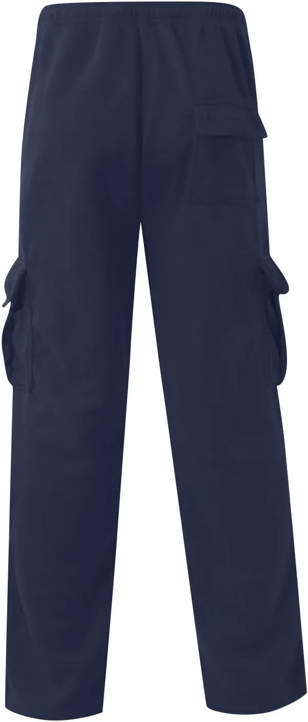 Mens Cargo Sweatpants with Pockets Stretch Drawstring Elastic Waist Sweatpants Slim Fit Pants 2024 Joggers Trousers