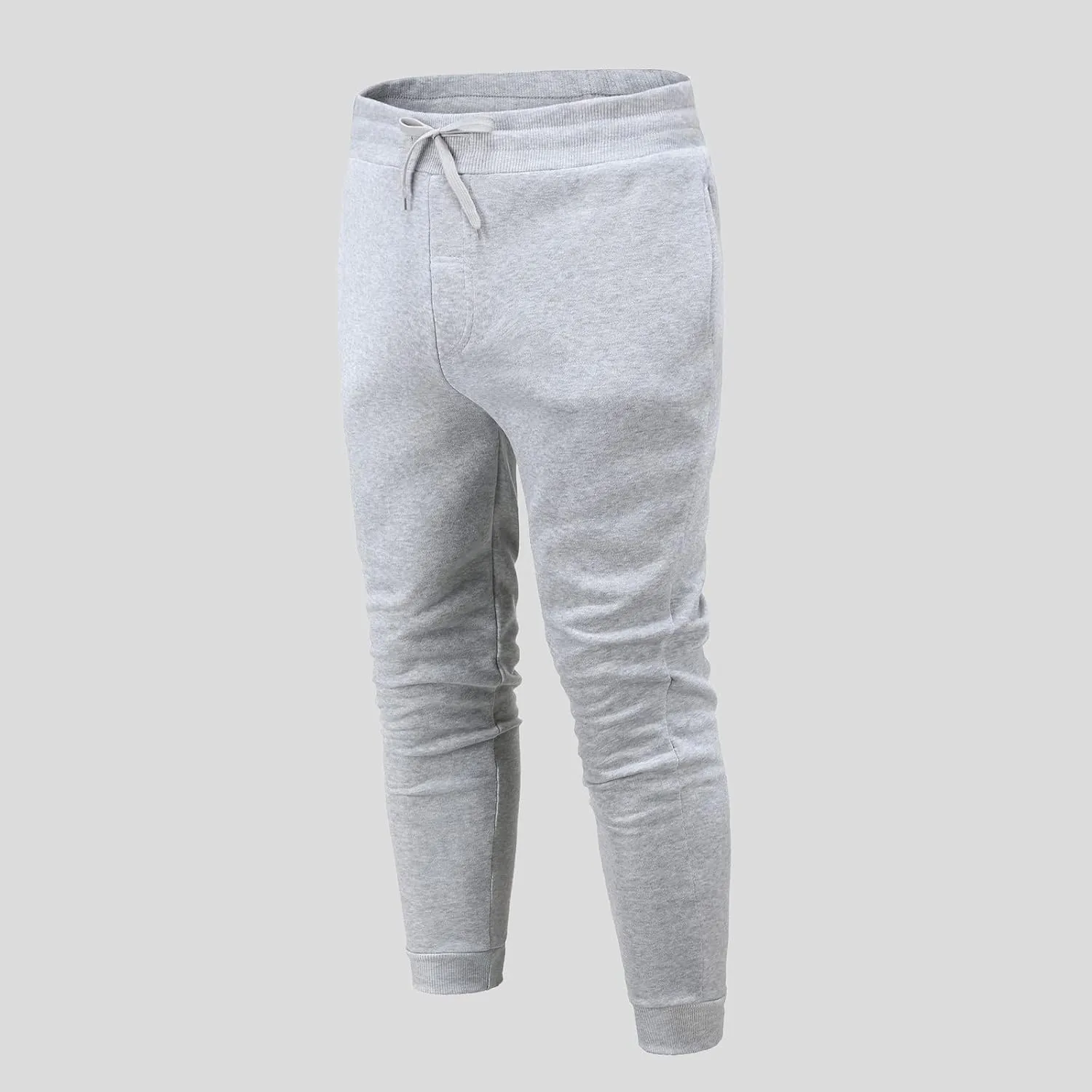 Men's Casual Cotton Sweatpants Elastic Waist Drawstring Joggers Stretch Slim Fit Sport Pants for Men with Pockets