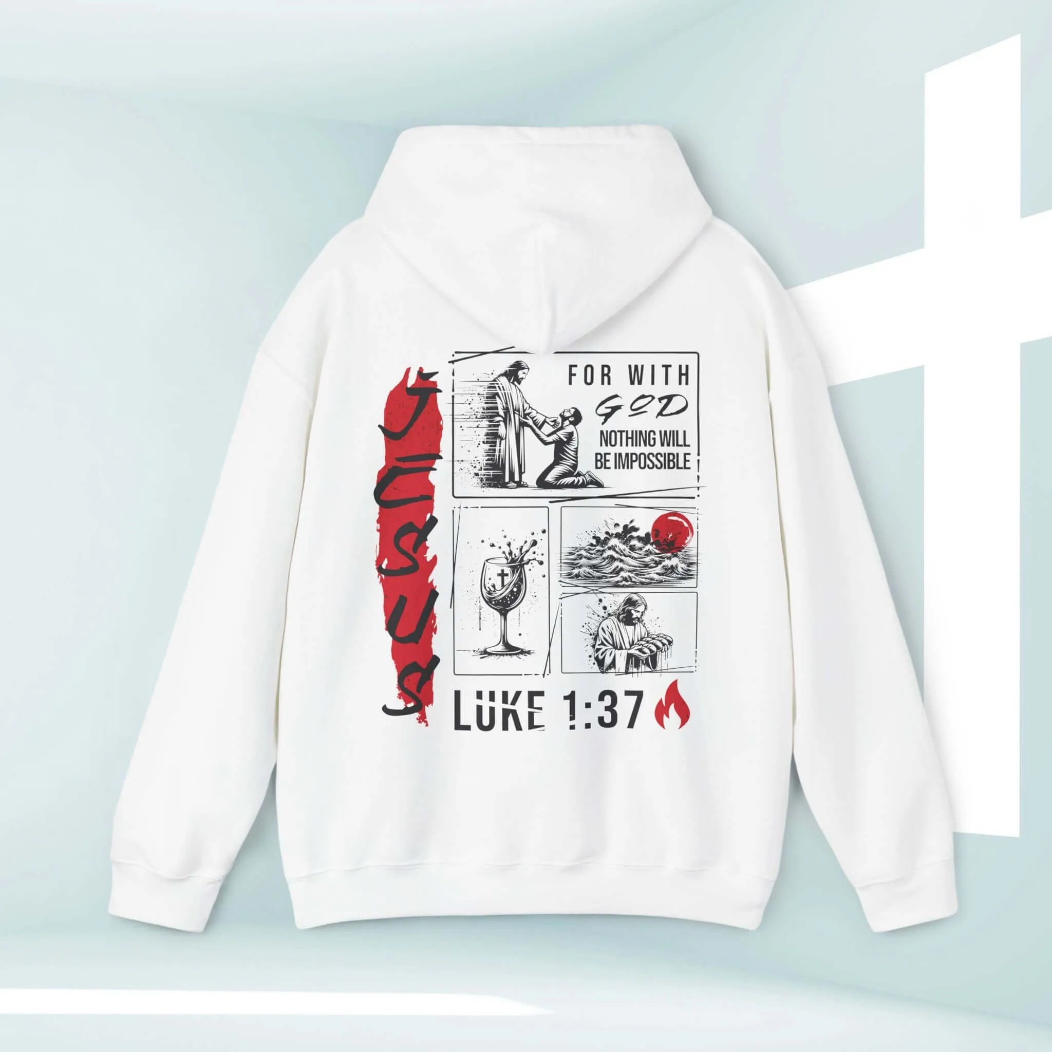 Mens Christian Jesus Hoodie, Bible Verse Religious Shirt For A Man Of Faith