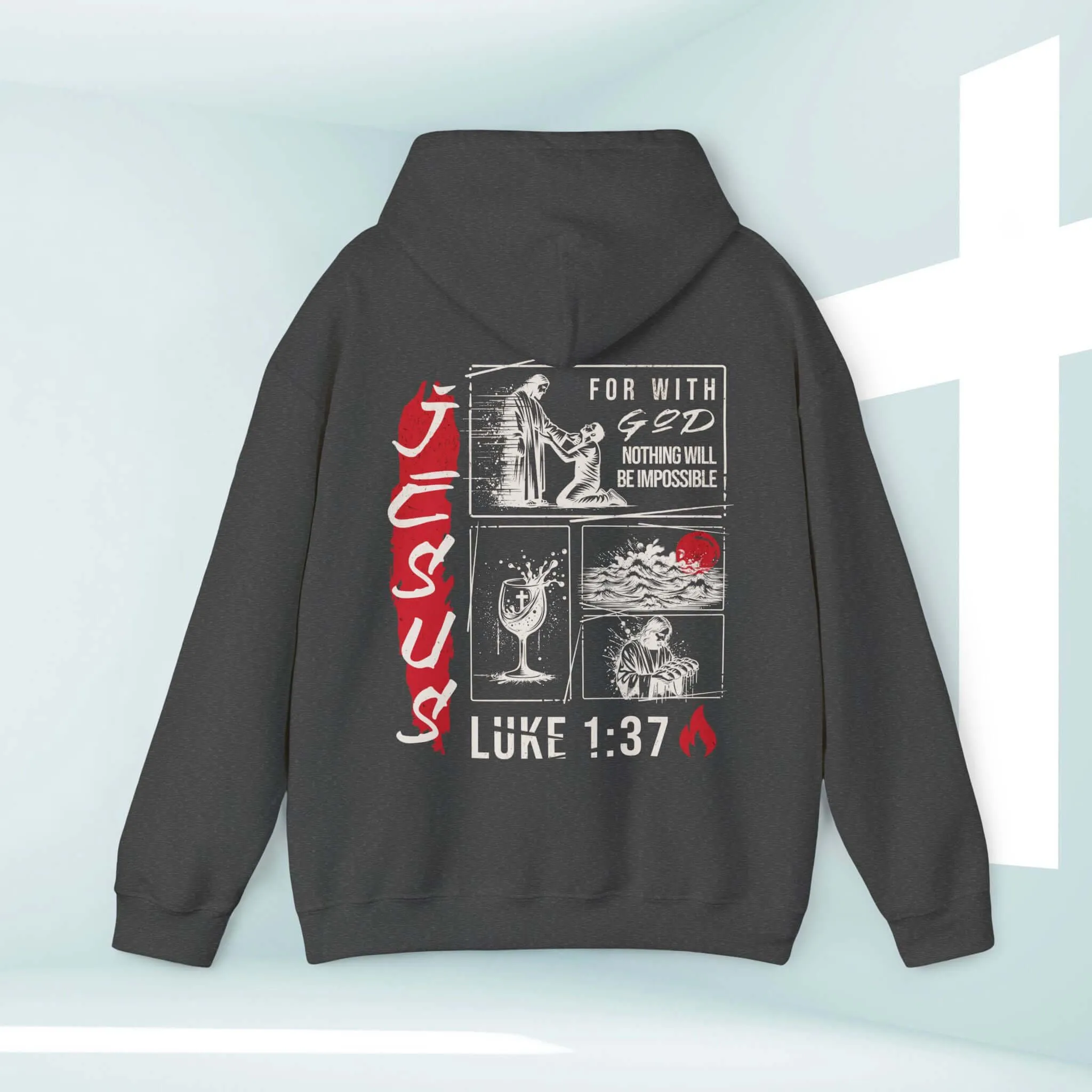Mens Christian Jesus Hoodie, Bible Verse Religious Shirt For A Man Of Faith