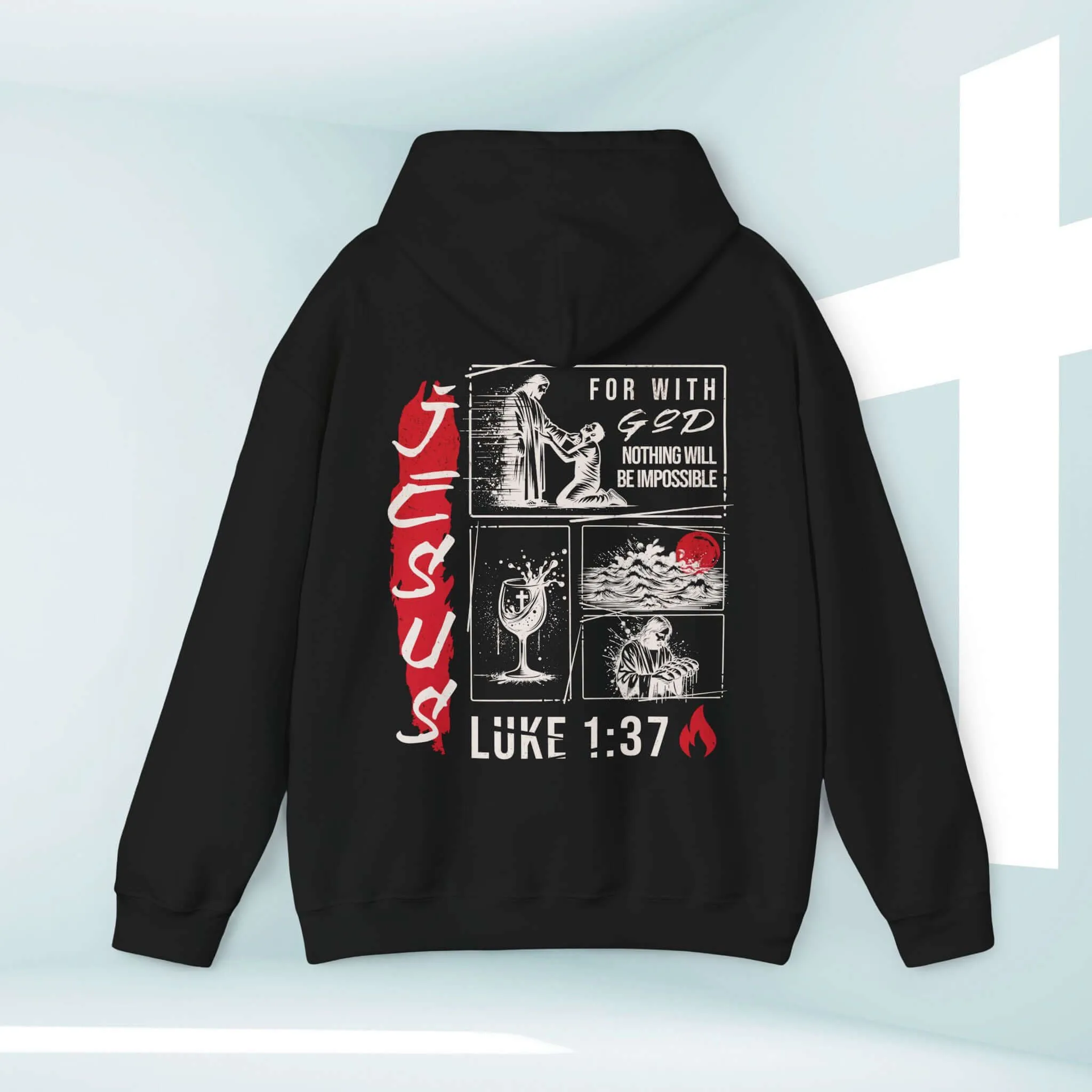 Mens Christian Jesus Hoodie, Bible Verse Religious Shirt For A Man Of Faith