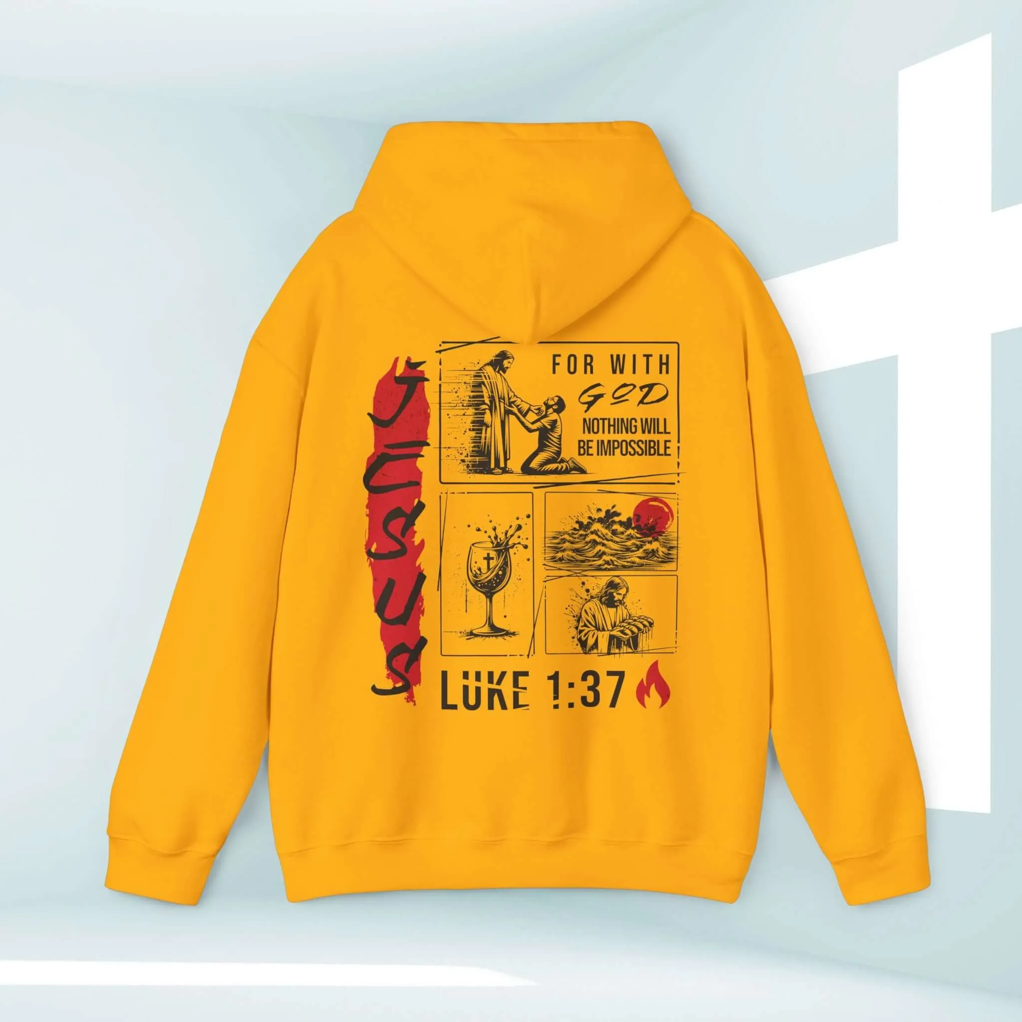 Mens Christian Jesus Hoodie, Bible Verse Religious Shirt For A Man Of Faith