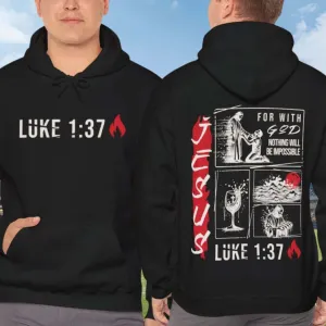 Mens Christian Jesus Hoodie, Bible Verse Religious Shirt For A Man Of Faith