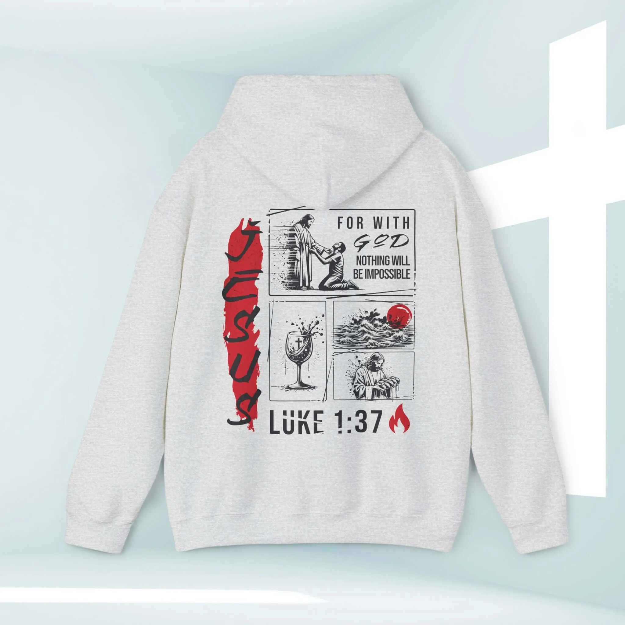 Mens Christian Jesus Hoodie, Bible Verse Religious Shirt For A Man Of Faith