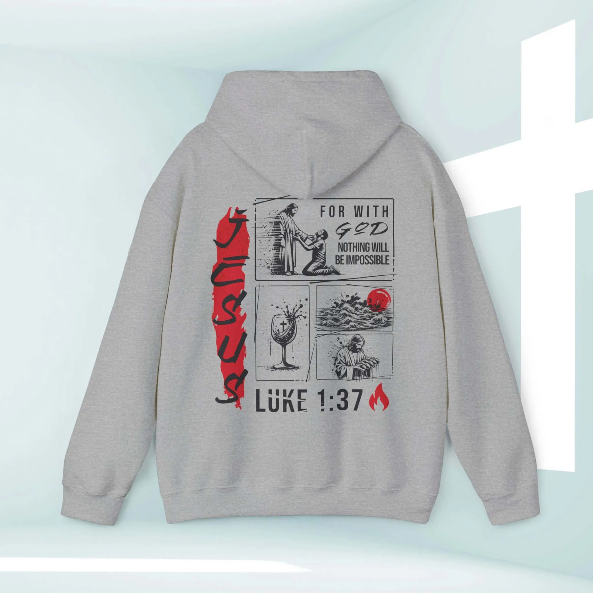 Mens Christian Jesus Hoodie, Bible Verse Religious Shirt For A Man Of Faith