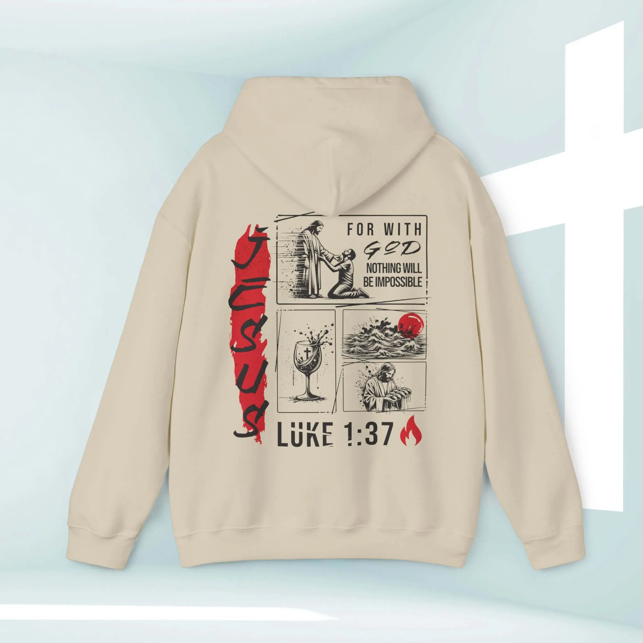 Mens Christian Jesus Hoodie, Bible Verse Religious Shirt For A Man Of Faith