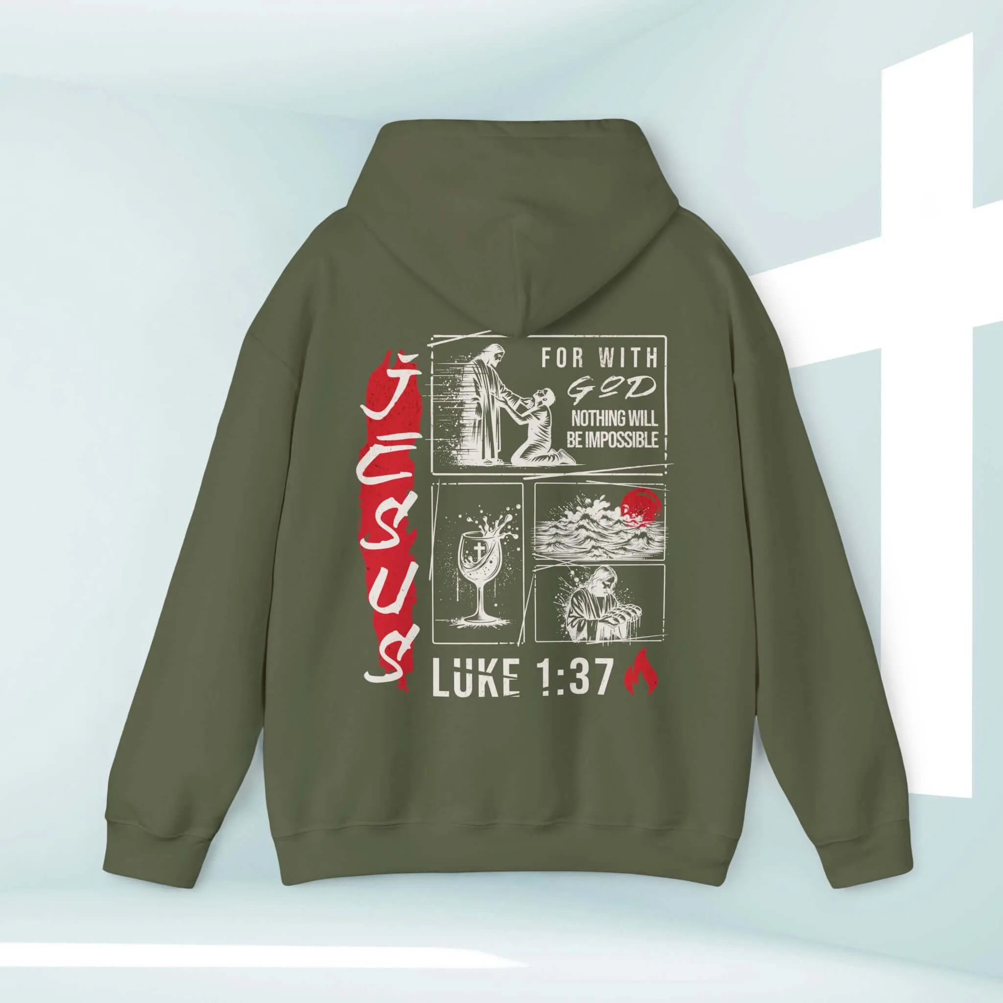 Mens Christian Jesus Hoodie, Bible Verse Religious Shirt For A Man Of Faith