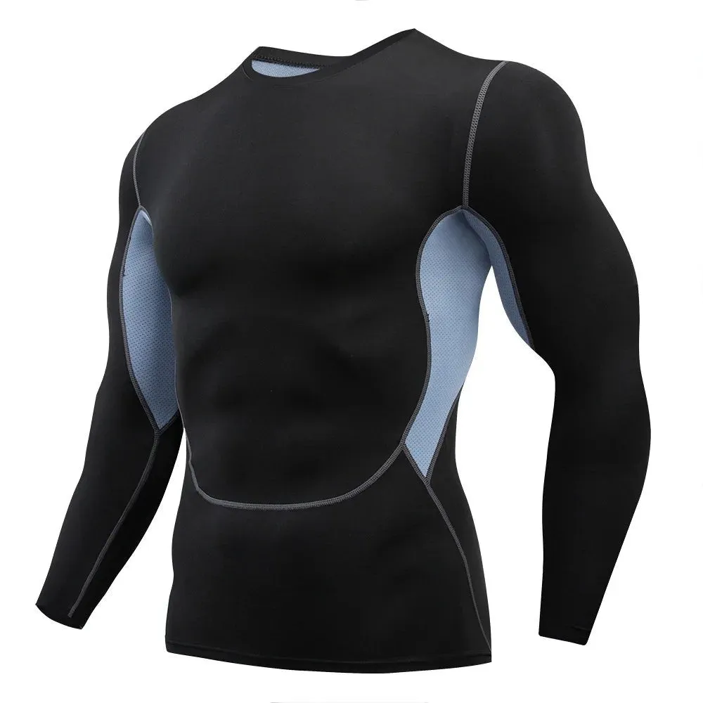 Men‘s Compression Shirts Quick Dry Stretch Shirts Sport Fitness Cycling Running T-Shirts Workout Training Underwear Gym Clothing