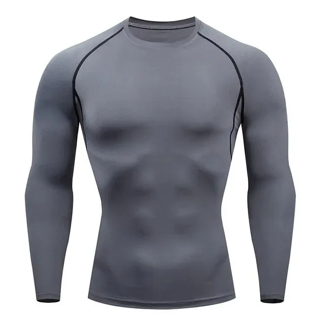Men‘s Compression Shirts Quick Dry Stretch Shirts Sport Fitness Cycling Running T-Shirts Workout Training Underwear Gym Clothing