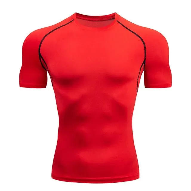 Men‘s Compression Shirts Quick Dry Stretch Shirts Sport Fitness Cycling Running T-Shirts Workout Training Underwear Gym Clothing