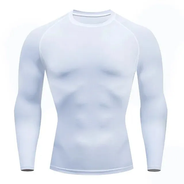 Men‘s Compression Shirts Quick Dry Stretch Shirts Sport Fitness Cycling Running T-Shirts Workout Training Underwear Gym Clothing