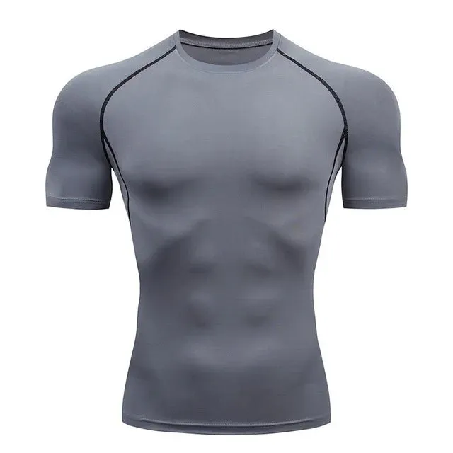 Men‘s Compression Shirts Quick Dry Stretch Shirts Sport Fitness Cycling Running T-Shirts Workout Training Underwear Gym Clothing