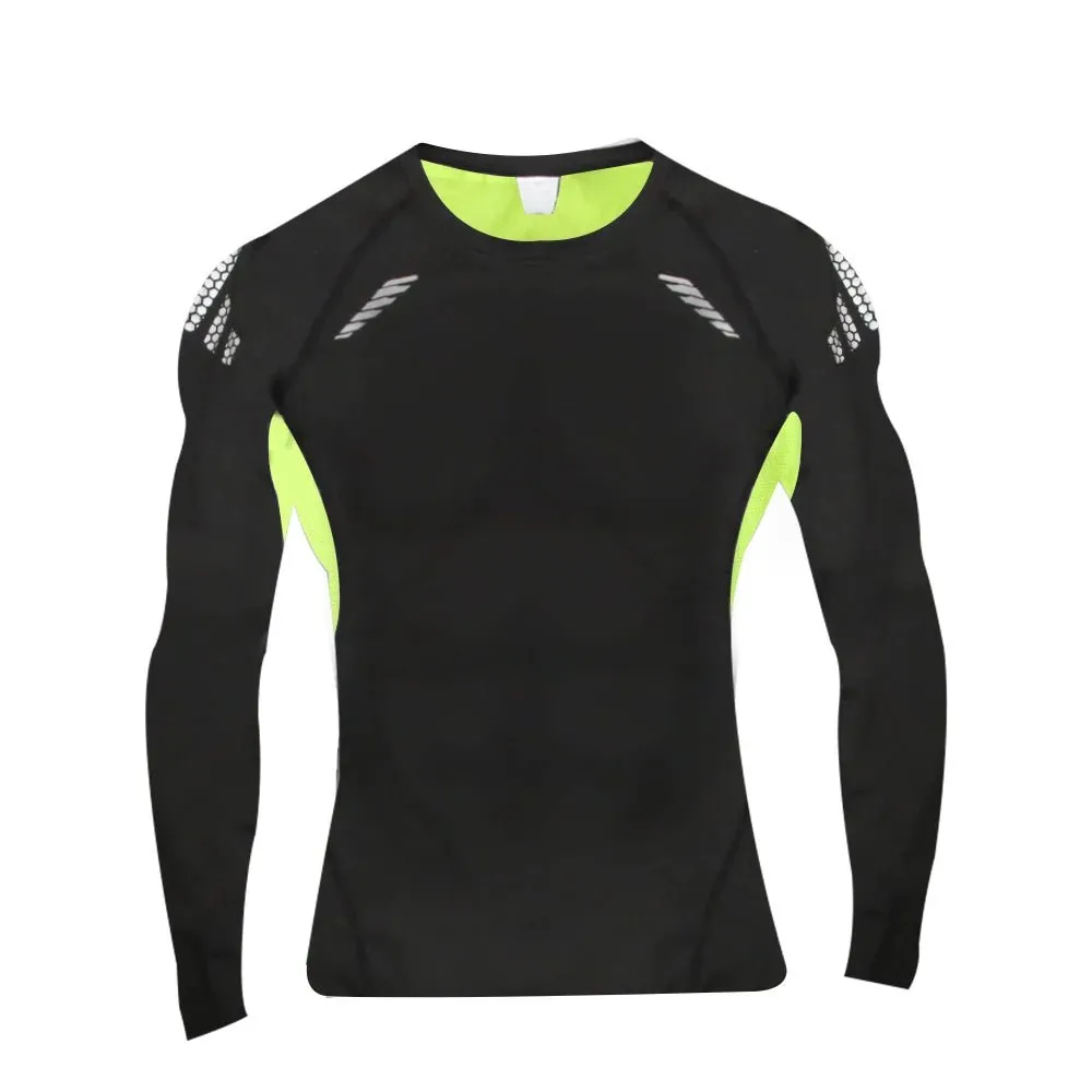 Men‘s Compression Shirts Quick Dry Stretch Shirts Sport Fitness Cycling Running T-Shirts Workout Training Underwear Gym Clothing