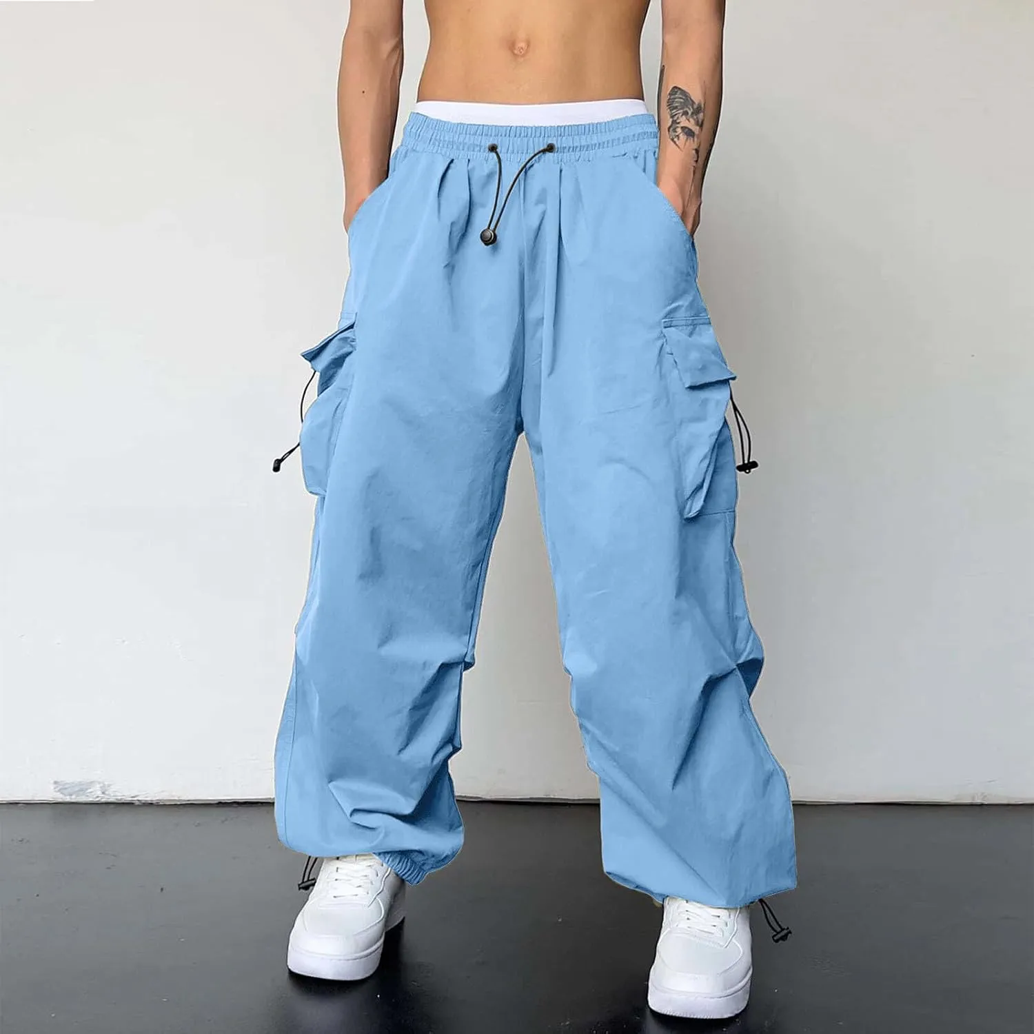 Men's Cool Lightweight Cargo Athletic Pants Fast Dry Joggers Breathable Outdoor Trousers with Pockets