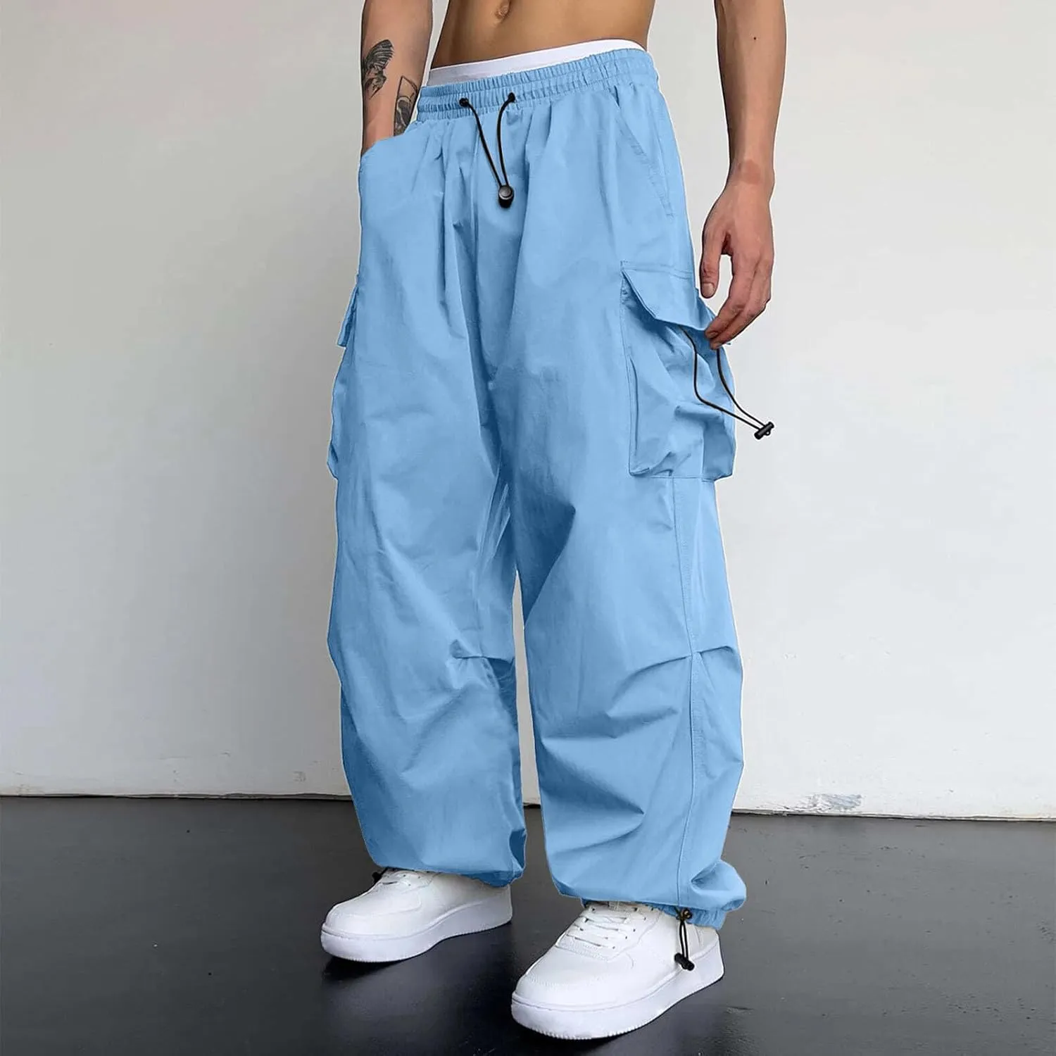 Men's Cool Lightweight Cargo Athletic Pants Fast Dry Joggers Breathable Outdoor Trousers with Pockets