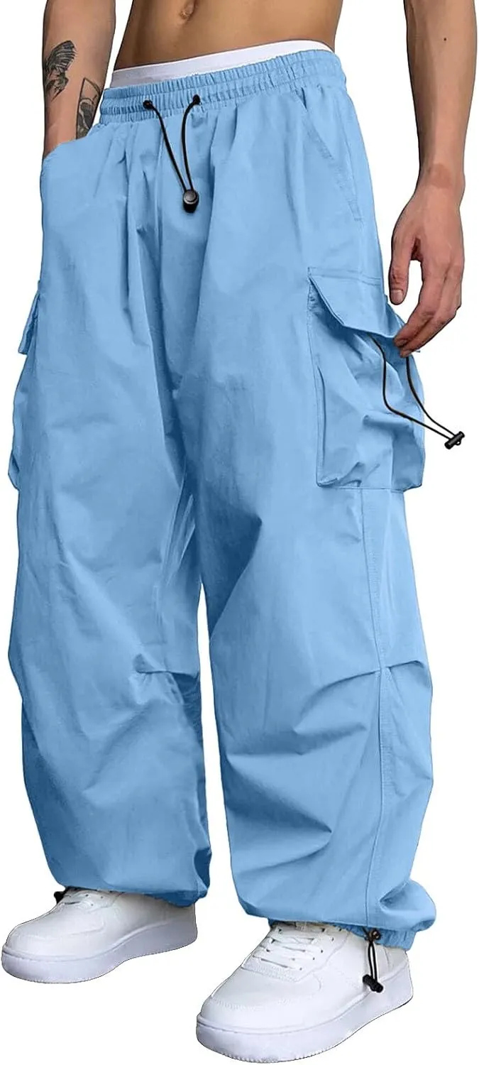 Men's Cool Lightweight Cargo Athletic Pants Fast Dry Joggers Breathable Outdoor Trousers with Pockets