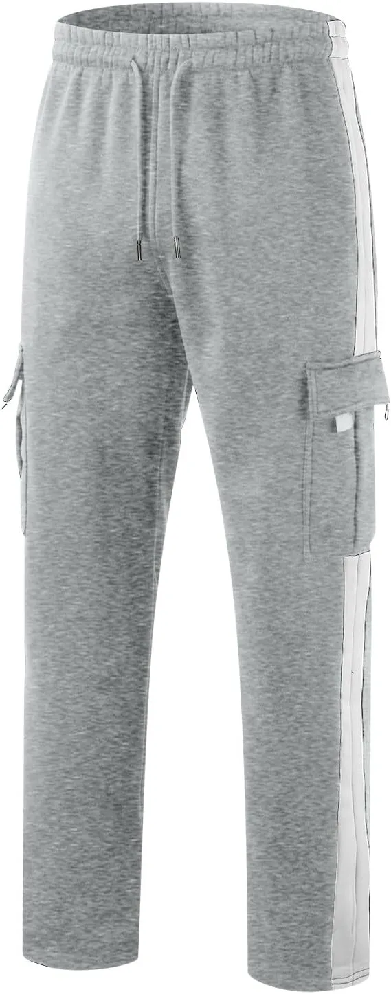 Men's Cotton Sweatpants Baggy Drawstring Elastic Waist Running Workout Gym Track Golf Chino Work Multi Pants